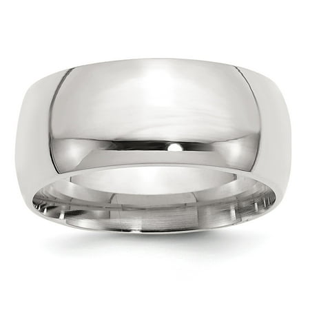 Sterling Silver 10mm Comfort Fit Band Ring - Ring Size: 4 to