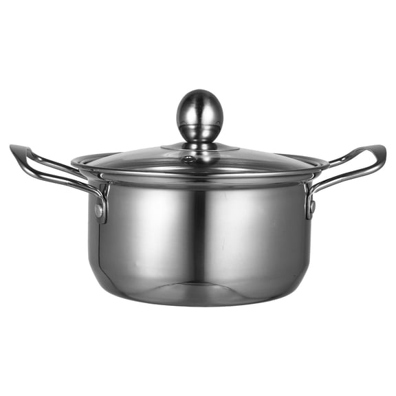 LEORX Small Cooking Pot Stainless Steel for Hot Pot 1Pcs Silver Kitchenware