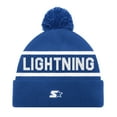 thumbnail image 2 of Men's Starter Blue Tampa Bay Lightning Cuffed Knit Hat with Pom, 2 of 2