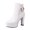 2White, variant on Women's Platform Heels Round Toe Ankle Boots with Side Zipper Buckle Ankle Straps Fashion Leather Solid Color Pumps Shoes for Party Dress