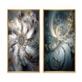 thumbnail image 2 of Designart "Emergence of Ivory Fractals I" Fractals Framed Wall Art Set Of 2 - Transitional Blue Framed Canvas Set For Living Room Decor, 2 of 6