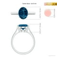 thumbnail image 5 of ANGARA Natural 5.6 ct London Blue Topaz Cocktail Ring in 925 Sterling Silver for Women (Size-12x10mm) | November Birthstone, Anniversary, Jewelry Gift for Women | Natural London Blue Topaz Ring, 5 of 10