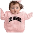 thumbnail image 2 of Rggeeun Toddler Girls Sweaters Floral Embroidery Design Hand Embroidered Pure Knit Crew Neck Long Sleeve For Delicate Soft And Comfortable Baby Kids Sweet Tops,Light Pink,5-6 Years, 2 of 3