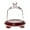 Red Wood Veneer Base, variant on Plymor 5" x 6" Bell Jar Glass Display Dome Cloche, Red Wood Veneer Footed Base (Interior size 4.75" x 4.5")