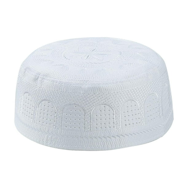 Sombrero musulmán islámico Sunnimix para oración masculina talla única 58 cm blanco