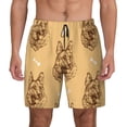thumbnail image 3 of Uemuo German Shepherd Dog Pattern Mens Swim Trunks Quick Dry Board Shorts with Mesh Lining, Stretch Beach Shorts Quick Dry No-Chafing Board Shorts-, 3 of 9