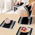 thumbnail image 5 of Black Striped Pot Holders for Kitchen Heatproof Potholder, 5 Pack Farmhouse Black White Stripes Hot Pads Multipurpose Oven Pads Cloth Potholders Trivet for Cooking Baking, 5 of 8