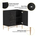 thumbnail image 3 of Clihome 2 Door Vintage Wood Media Storage Accent Cabinet Black, 3 of 5