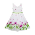 thumbnail image 1 of Robe Fille Violette Tournesol Feuilles Vertes Papillon 4 Ans, 1 of 4