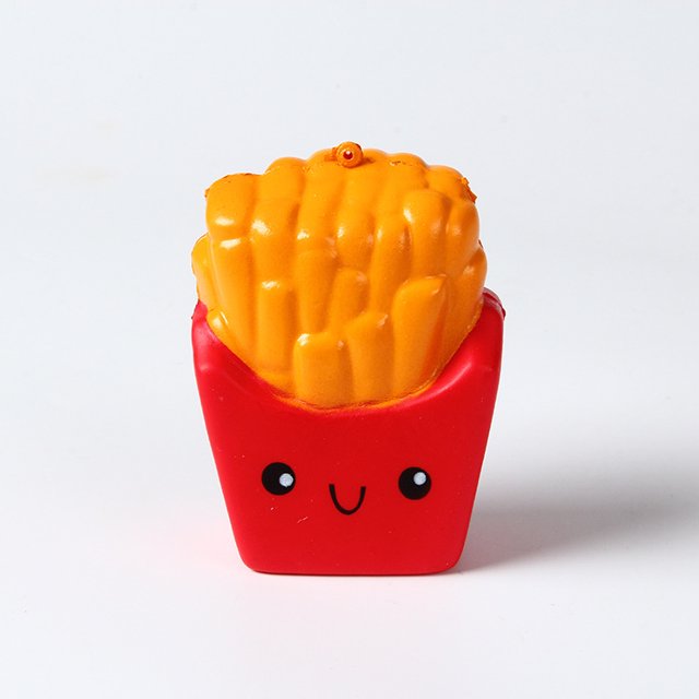 Juguetes de descompresión de pelota antiestrés - Juguetes para apretar - Juguete de presión de alivio del estrés - Lindo juguete de pastel de papas fritas, no pegajoso, 1 pieza brillar Juguete
