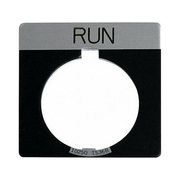 Eaton Legend Plate,Square,Run,Black 10250TS31