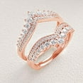 thumbnail image 2 of Gems Jewels 2.60 Ct Round Cut Diamond Wedding Engagement Wrap Ring 14K Rose Gold Plated 925 Sterling Silver For Women's -10, 2 of 3