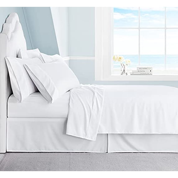 Swift Home Luxury Bedding Collection, Ultra-Soft Brushed Microfiber 6-Piece Bed Sheet Sets, Extremely Durable - Easy Fit - Wrinkle Resistant - (Includes 2 Bonus Pillowcases), Full, White