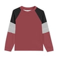 thumbnail image 1 of MEZZALL T-Shirts Décontractés à Manches Longues Rayés pour Filles, Rouge Brique, 4-5 Ans, 1 of 5