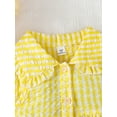 thumbnail image 4 of 6Y Little Girls Dress Little Girls Summer Sleeveless Dress 6Y Girls Plaid Dress Yellow, 4 of 6