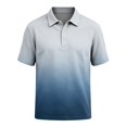 thumbnail image 4 of Men's Shirts Solid Color Pique Knit Slim Fit Polo Shirt Short Sleeve Golf Shirts for Men Business Casual Shirts Blue XL, 4 of 6