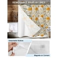 thumbnail image 5 of No Hook Shower Curtain with Snap-in Liner, Spring Daisy Waterproof Fabric Bathroom Curtains, Country Vintage Yellow White Floral Leaf Bath Curtains & Mesh Top Window Stall 48"x72", 5 of 9