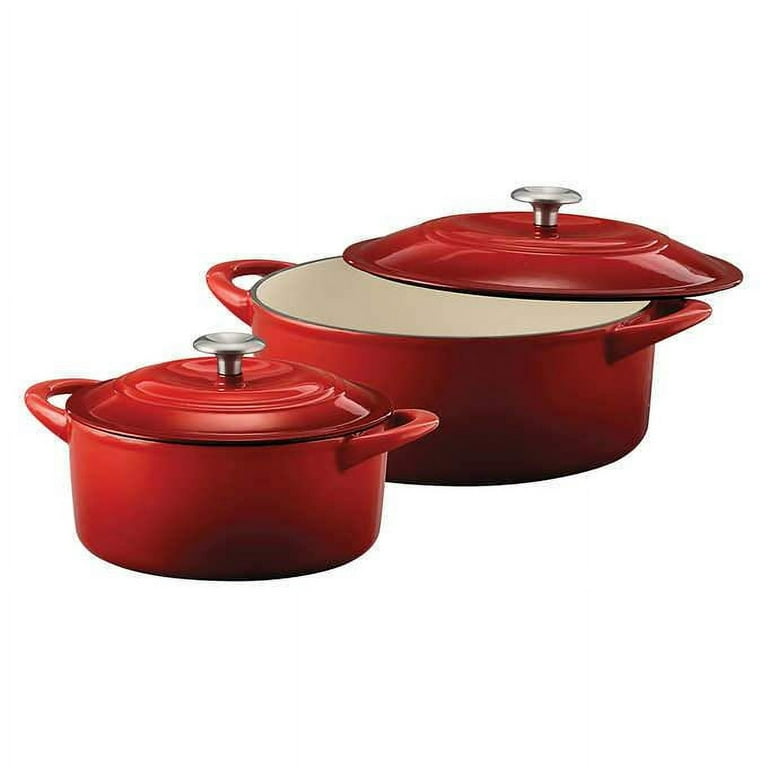 Tramontina Enameled Cast Iron Dutch Oven, 2-Pack in Red