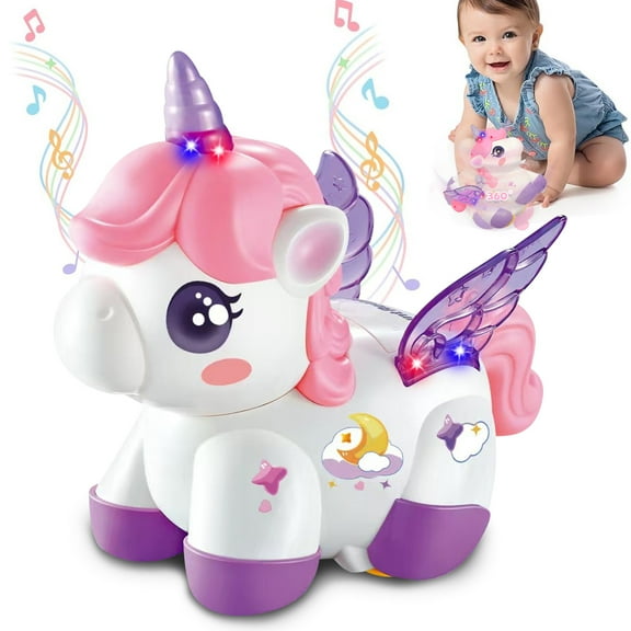 Toys for 1 Year Old Girls,  Baby Musical Light up Crawling Toys 6-12 Months, Toddler Interactive Learning Toys Gift