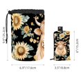 thumbnail image 5 of PhooArto Drawstring Cosmetic Bag, Barrel Shaped Portable Travel Makeup Bags, Cows Sunflower Pattern Large Capacity Waterproof Multifunctional Bucket Toiletry Bag, 5 of 6