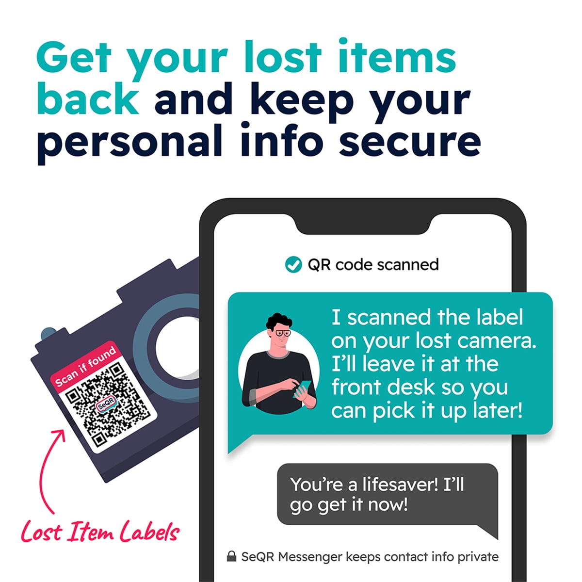 SeQR Contact SeQR Contact Lost Item Labels 24-Pack