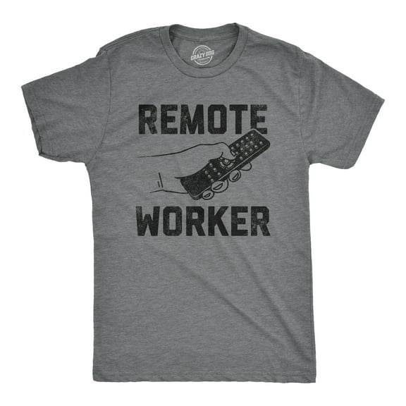 Mens Remote Worker T Shirt Funny Work From Home TV Remote Joke Tee for Guys Graphic Tees