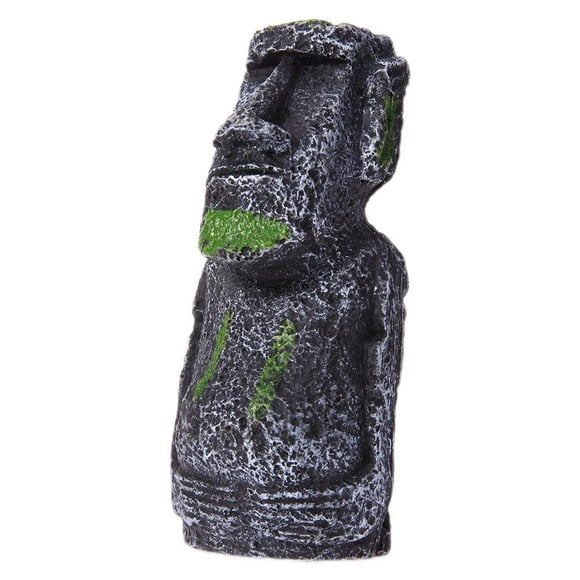 Peggybuy Fish Tank Landscaping Artificial Easter Islands Statue Portraits Decorations