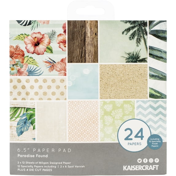 Kaisercraft Paper Pad 6.5"X6.5" 40/Pkg Paradise Found