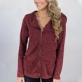 thumbnail image 1 of Chaquetas y abrigos casuales con capucha y manga larga para mujer, moda, color liso, manga larga, corta, con cremallera, cárdigan con capucha, abrigo holgado, abrigo superior para mujer, 1 of 7