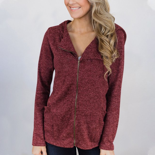 Chaquetas y abrigos casuales con capucha y manga larga para mujer, moda, color liso, manga larga, corta, con cremallera, cárdigan con capucha, abrigo holgado, abrigo superior para mujer