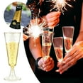 thumbnail image 2 of Verre à Champagne en Plastique Transparent 150 ml Assemblable Adapté à Diverses Boissons Sûr et Non Toxique Design Scintillant Doré Transparent pour Diverses Occasions, 2 of 6