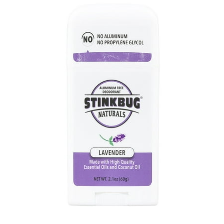Stinkbug Naturals Deodorant, Aluminum Free with Organic Essential Oils, Lavender, 2.1