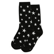 Hot Sox Kids Glow In The Dark Stars Crew Socks, S/M, Black