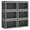 Dark Gray-L(6-Pack), variant on Collapsible Storage Bins With Lids - Stackable Containers Window 6 Pack Fabric Cube For Closet Home & Office Organization Baskets Dark Gray 14.9" X 9.8"