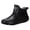 Black, variant on Rain Boots for Women Men Water-proof Platform Walking Water Shoes Wide Calf Slip on Rubber Ankle Booties Black Size 6.5