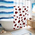 thumbnail image 5 of No Hook Shower Curtain with Built-in Rings - Red Ladybug Washable Waterproof Fabric Bathroom Curtains for Hotel,Rentals, Stall 54 X 78 Inch , Red Black Polka Dot, 5 of 9