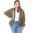 thumbnail image 6 of MixMatchy Women's Solid Basic Long Sleeve Zip Up Fleece Jacket, 6 of 7