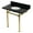 Black Granite / Brushed Brass, variant on Kingston Brass KVPK36KOQ7 Monarch 36" Black Granite Console Sink with Stainless Steel Legs (8-Inch, 3-Hole), Black Granite/Brushed Brass
