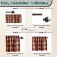 thumbnail image 4 of Farmhouse Kitchen Valances for Windows - Garnet & Tan Buffalo Check | Fall Decor Window Valance Curtains | Plaid Curtain Valances for Windows | Boho Living Rooms & Bathrooms | 72" x 14", 4 of 5