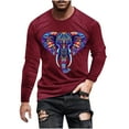 thumbnail image 3 of Jinhomg Mens Big and Tall T Shirts Novelty Funny Mardi Gras Mask Graphic Tees Lightweight Comfy Long Sleeve Crew Neck Tops Holiday Party Streetwear 90 off Clearance Sale Wine XXXXXL, 3 of 6