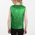 thumbnail image 4 of Zwiiyzr 2025 1-16Y Kids Girls Sequins Tank Tops Dance Vest Tops Sparkle Dancewear Green, 4 of 5