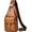 A-light Brown, variant on Genuine Leather Sling Bag for Men Waterproof Crossbody Chest Bag for Hiking & Cycling