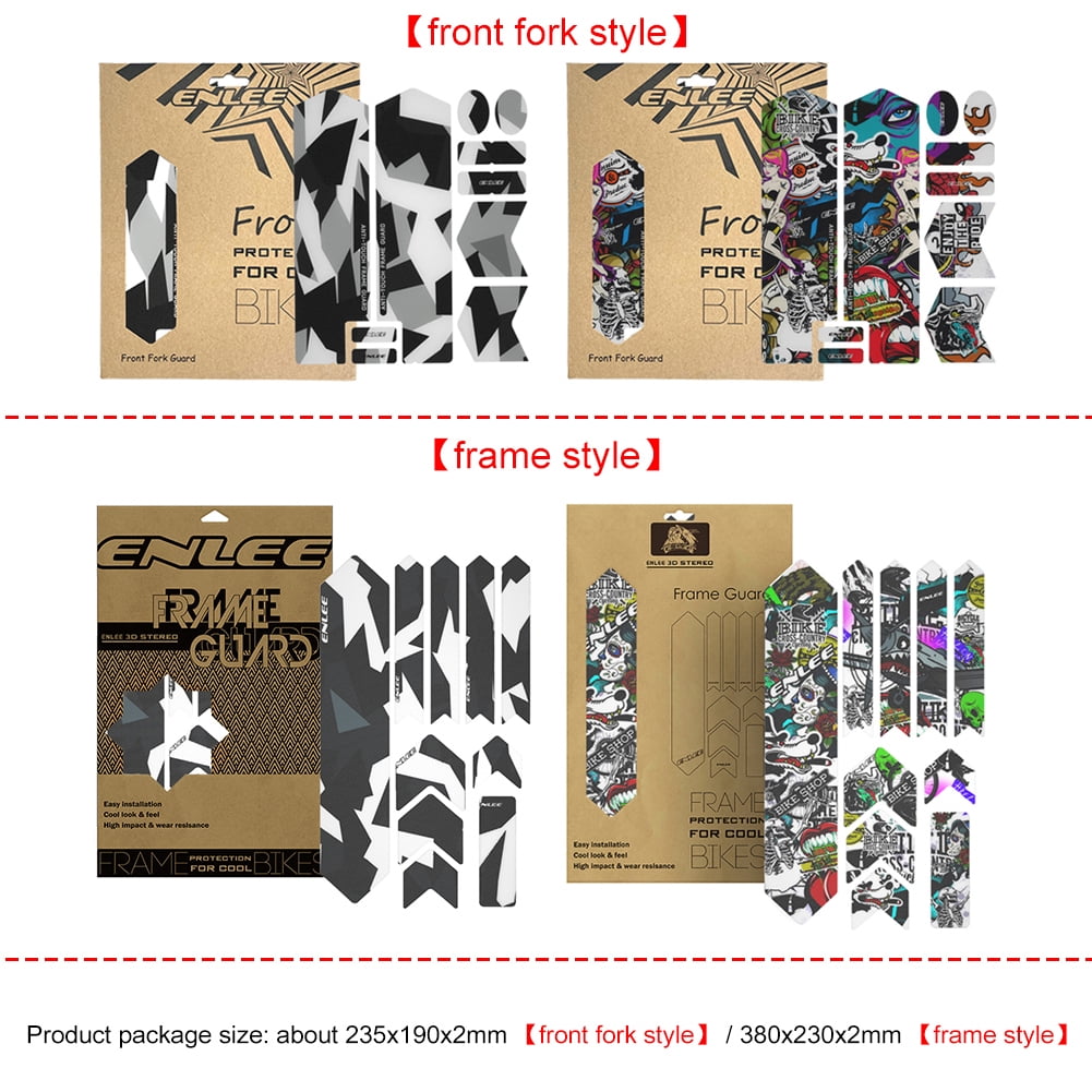 BLEEUS 3D Protective Stickers Mtb Professional Front Fork Protective St Cycling Essentials (A)
