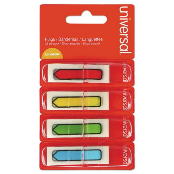 Universal UNV99004 Page Flags - Assorted Colors (35 Flags/Dispenser, 4 Dispensers/Pack)