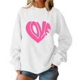 thumbnail image 4 of Enjoytime Valentine Sweatshirt for Women Lover Heart Printed Long Sleeve Tops Lightweight Fashion Casual Crew Neck Sweatshirts White L, 4 of 8