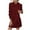 Burgundy, variant on Elainilye Fashion Women's Casual Dresses Casual Solid Color Long Sleeve Loose Hooded Dress with Pocket,Black