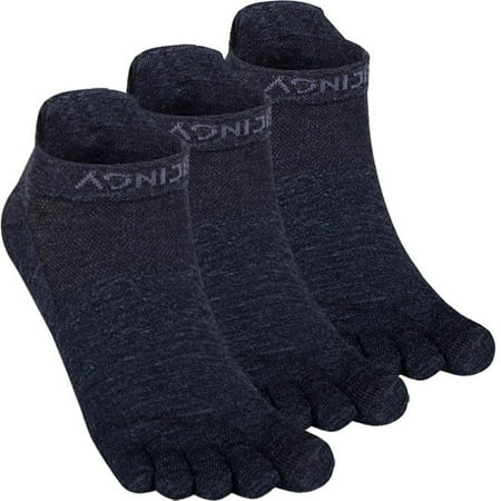 

AONIJIE Wool Toe Socks for Men Finger Athletic Running Ankle Socks Quick Dry 3 Pairs M
