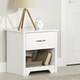 thumbnail image 1 of South Shore Fusion 1-Drawer Nightstand - End Table with Storage for Adult, in Pure White, 1 of 12