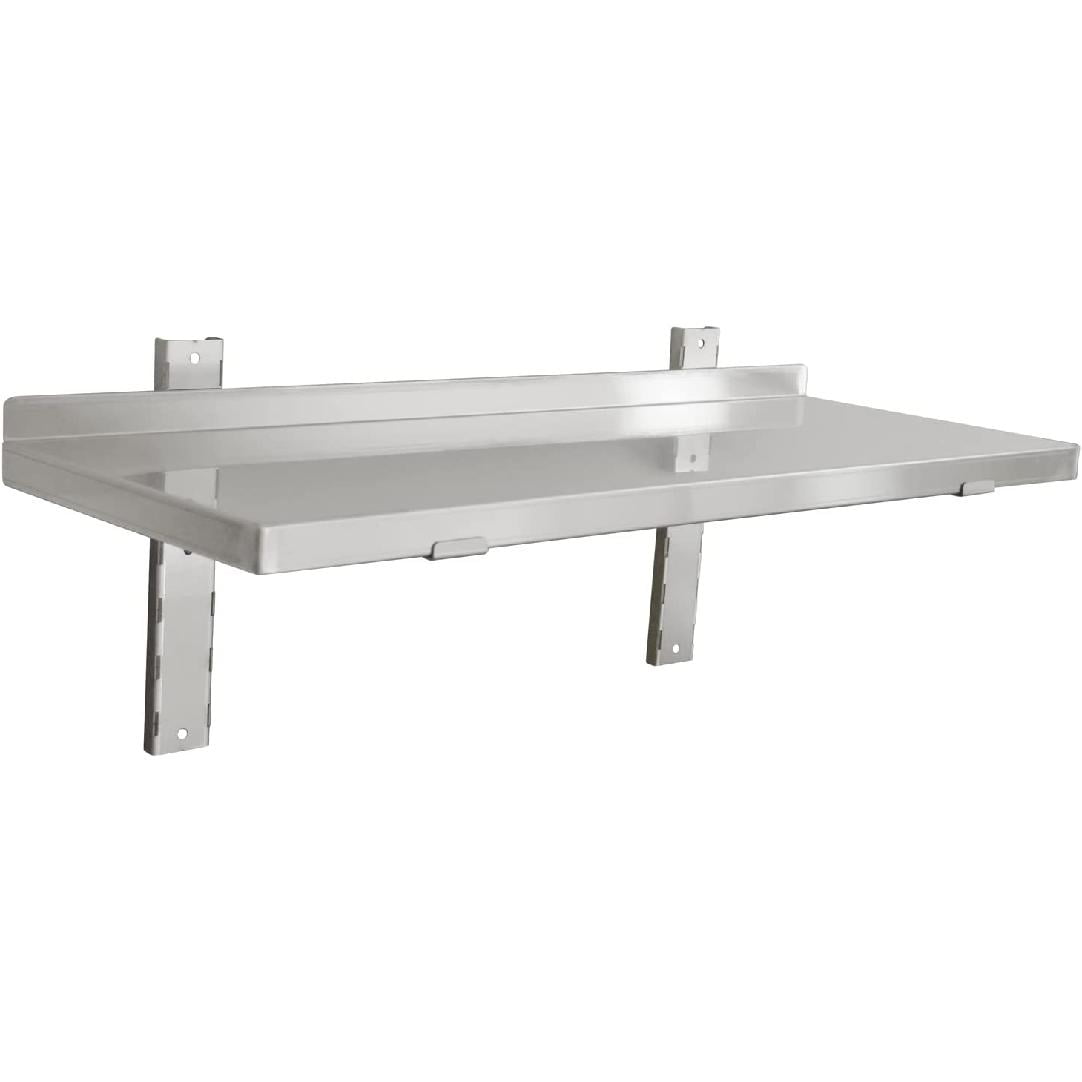 Stainless Steel Wall Shelf Commercial Wall Mount Floating Shelving