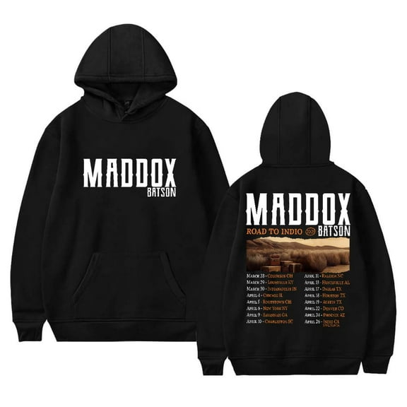 Maddox Batson Road To Indio Tour 2025 Merch Hoodies Men's and Women's Casual Fashion Long Sleeve Sportswear Clothes